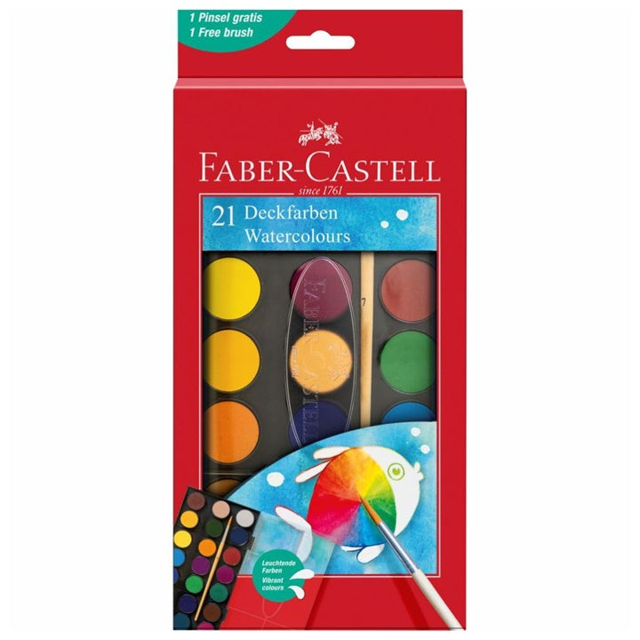 Faber Castell vodové farby 30 mm 21 kusov