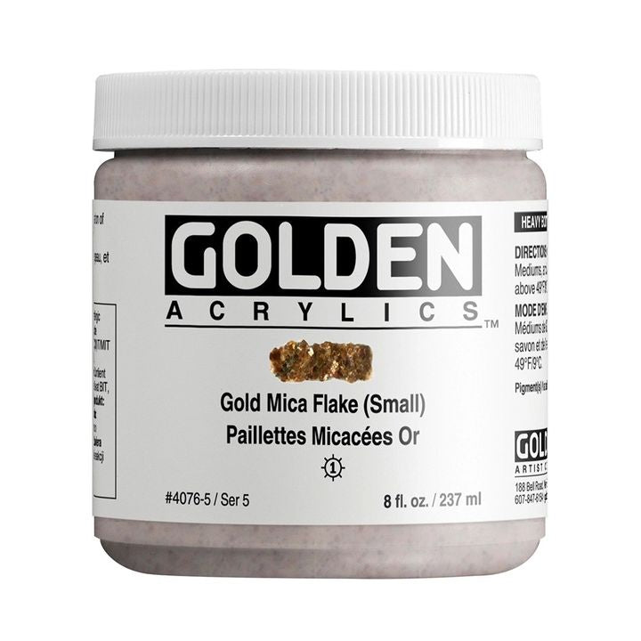 Akrylová farba GOLDEN Heavy Body Mica Flake 118 ml – 4076 zlatá zrnitá