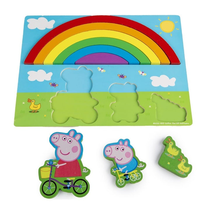 3D drevené puzzle dúha PEPPA PIG