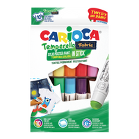 Carioca temperové farby na textil v tyčinke – sada 10 ks