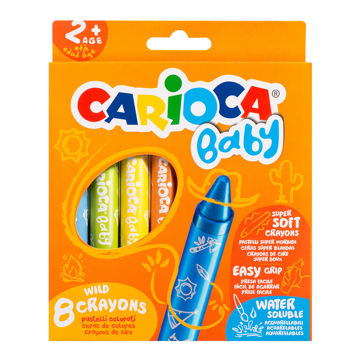 Carioca voskovky Baby Wild 2+, 8 ks