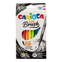 Carioca Brush fixky so štetcovým hrotom, 10 ks, mix farieb
