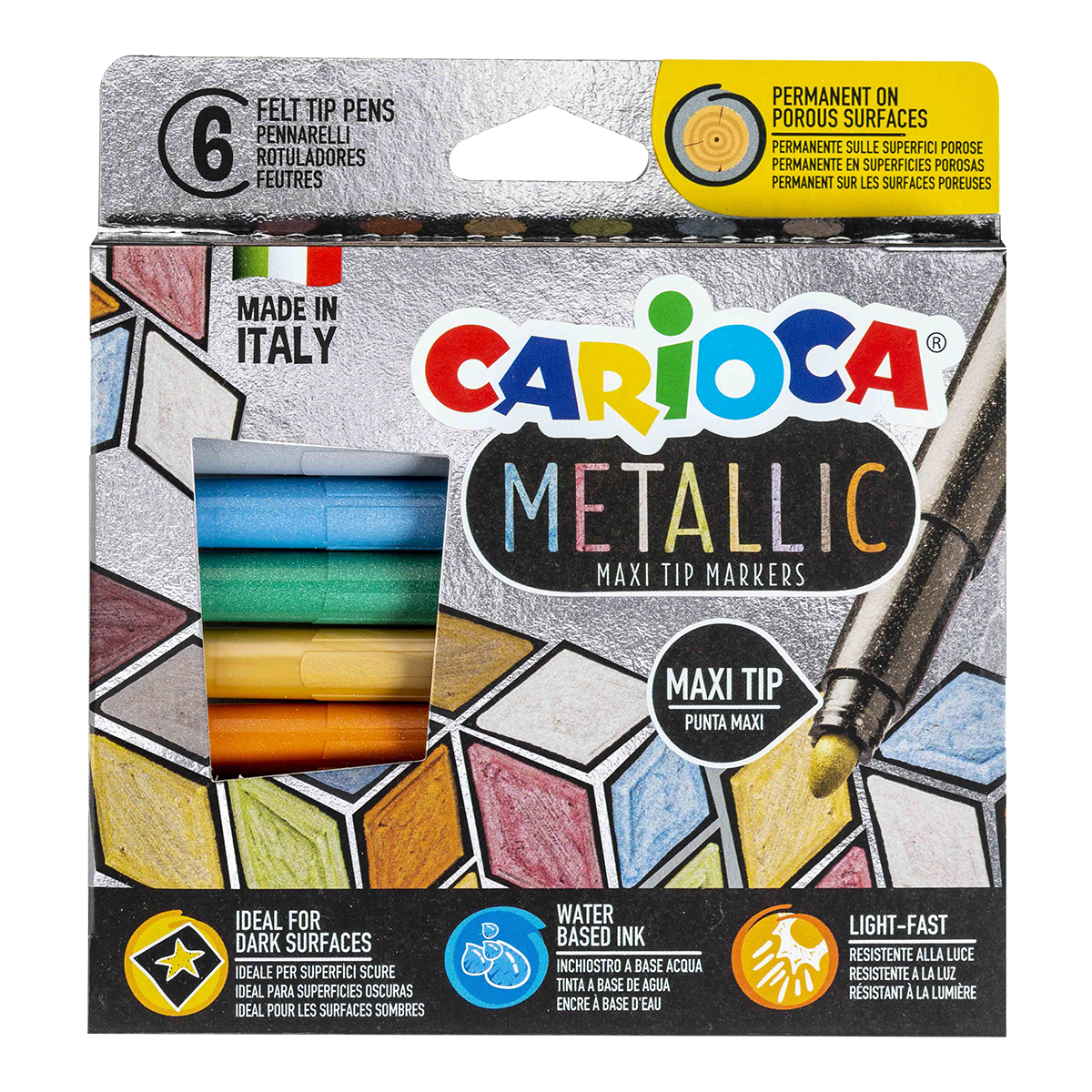 Carioca fixky Metallic, hrot, mix farieb