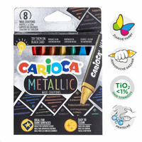 Trojhranné voskovky Carioca Metallic, 8 ks