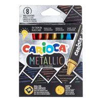 Trojhranné voskovky Carioca Metallic, 8 ks