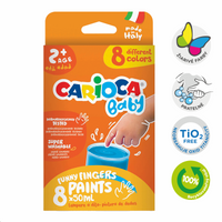 Prstové farby Carioca Baby 2+, 8 × 50 ml
