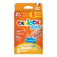 Prstové farby Carioca Baby 2+, 8 × 50 ml