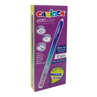 Gumovateľné pero Carioca Oops Easy, modrá náplň, balenie 12 ks