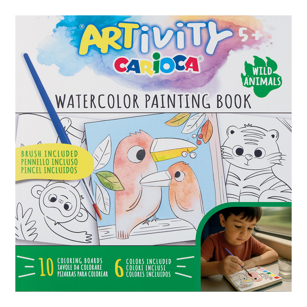 Carioca maľovanky s vodovými farbami ARTivity – Divoké zvieratá, 5+