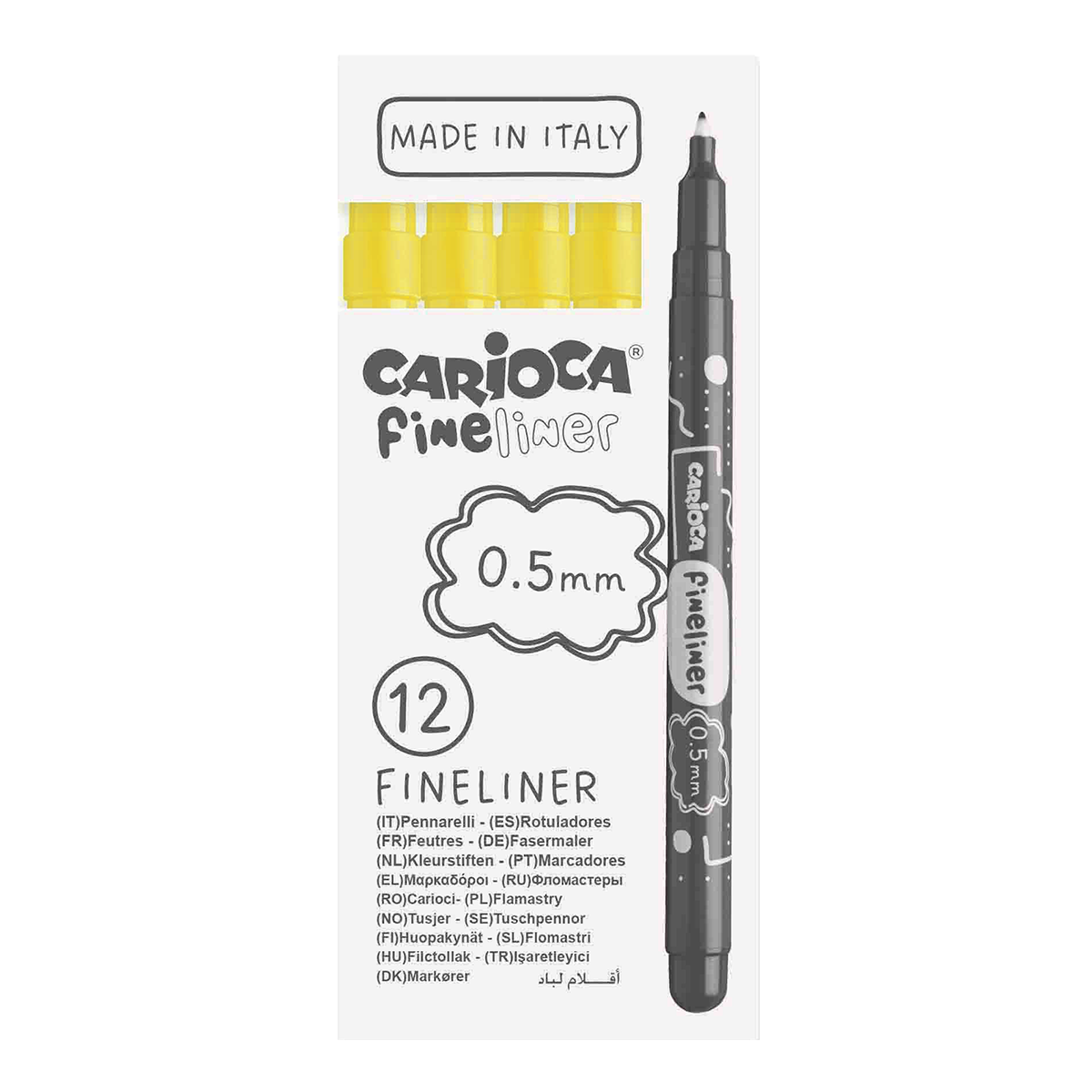 Jemné linery Carioca Fineliner 0,5 mm – 12 ks