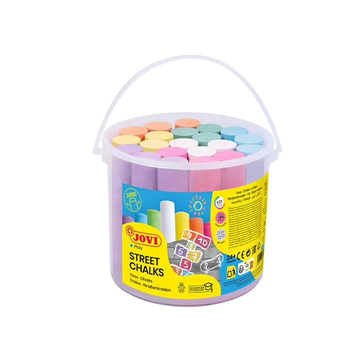 Farebné Jumbo kriedy vo vedierku JOVI 21 ks