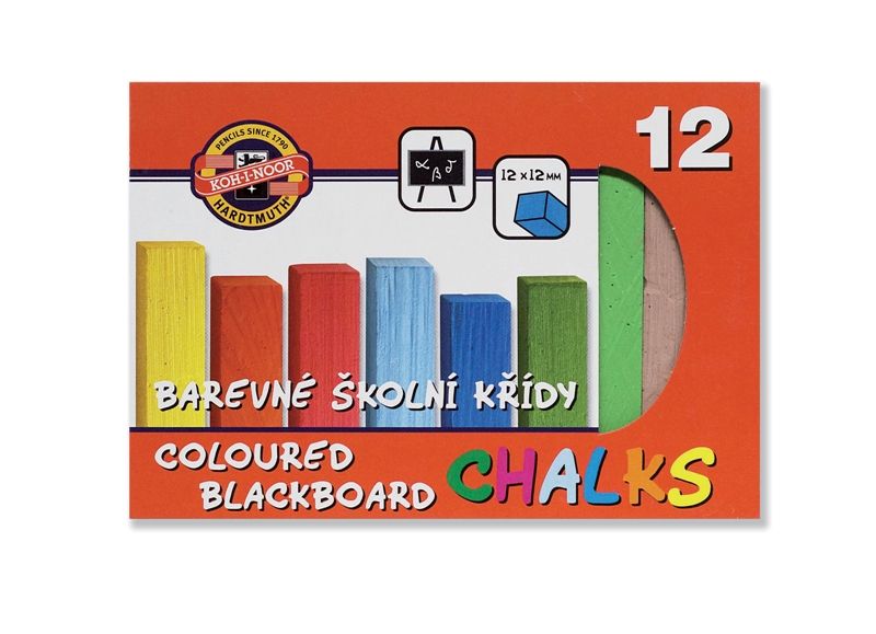 Farebné školské kriedy / sada 12 ks