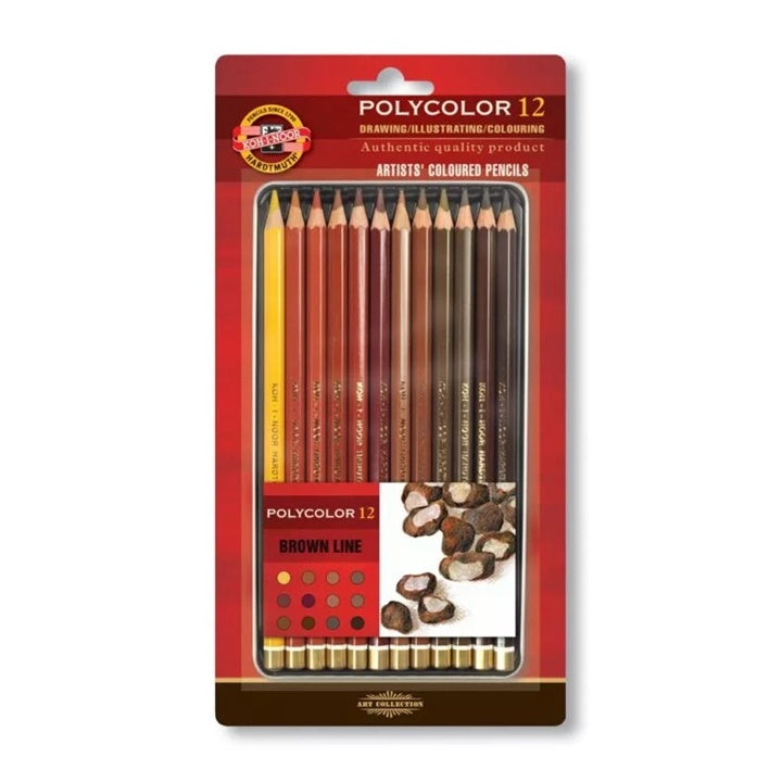 KOH‑I‑NOOR Polycolor ceruzky / hnedé odtiene, 12 ks