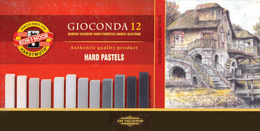 8122G Olejové pastely GIOCONDA HARD 12ks. 7x7mm. odtieň šedé