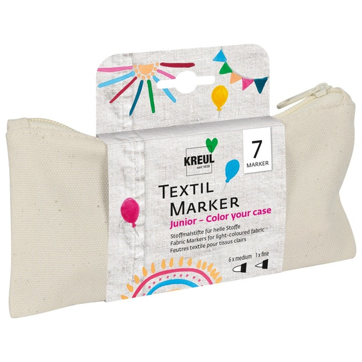 Fixky na textil Kreul - sada 7 ks s peračníkom