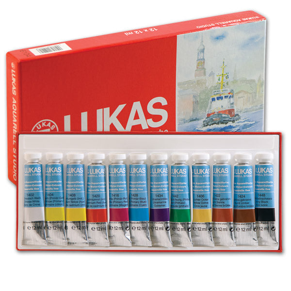 Akvarelové farby LUKAS STUDIO 12x10ml -  papierová krabica - sada
