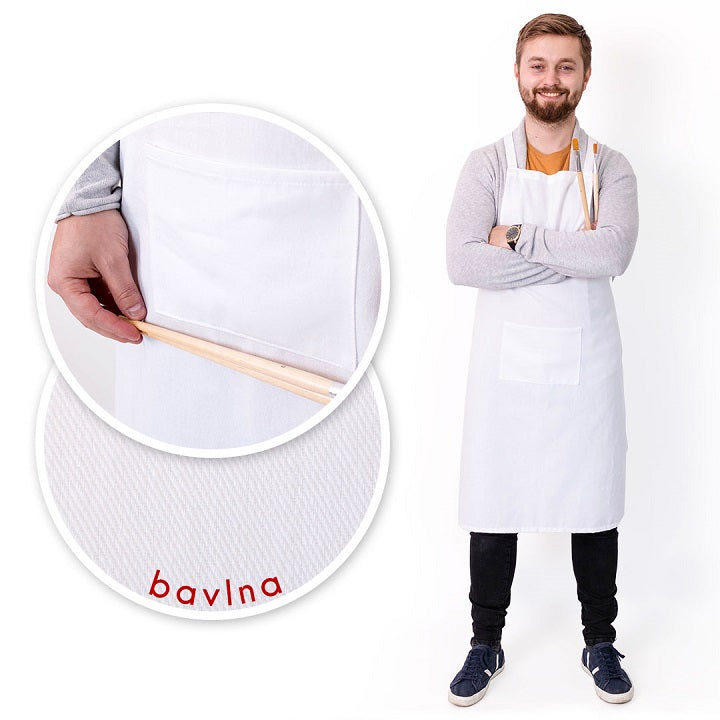 Bavlnená zástera - biela