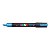 Akrylový popisovač Posca PC-5M, 1,8 – 2,5 mm, metalická modrá (M33)
