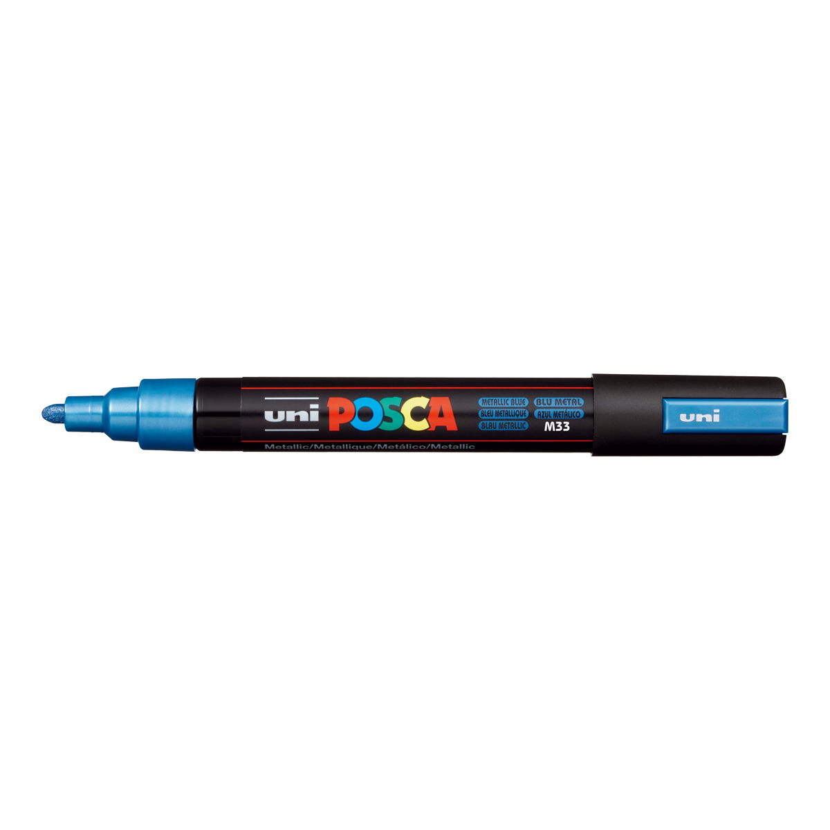 Akrylový popisovač Posca PC-5M, 1,8 – 2,5 mm, metalická modrá (M33)