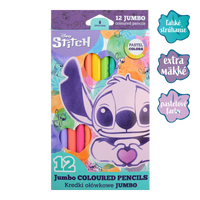 Trojhranné pastelky Colorino JUMBO Stitch Pastel, 12 pastelových farieb