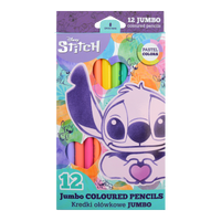 Trojhranné pastelky Colorino JUMBO Stitch Pastel, 12 pastelových farieb