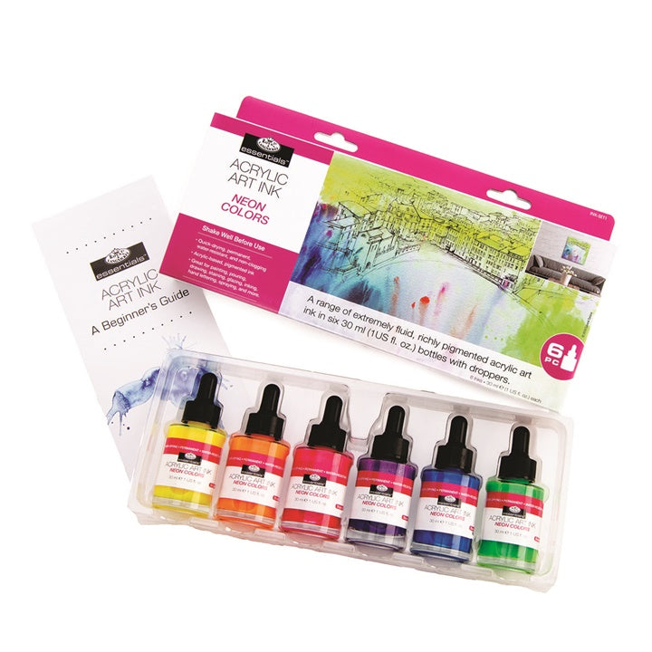 Akrylový atrament Royal & Langnickel neónové farby 6 x 30 ml