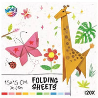 Farebné skladacie listy 15 × 15 cm - 120 listov - 70 GSM