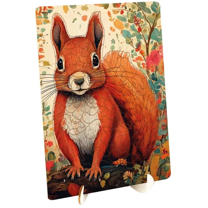 Drevené puzzle Veverička 130ks MOXY