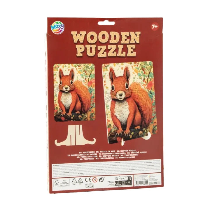 Drevené puzzle Veverička 130ks MOXY