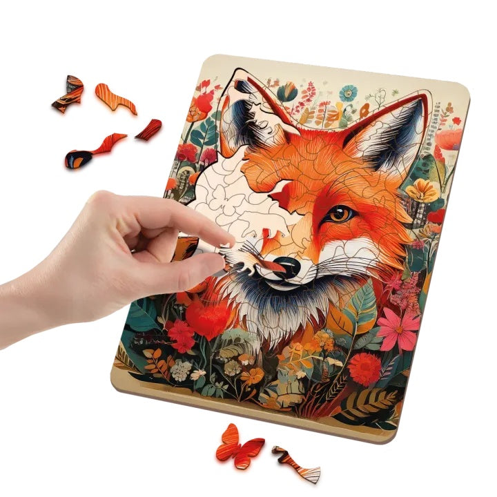 Drevené puzzle Fox - 130 ks jedinečných tvarov od MOXY