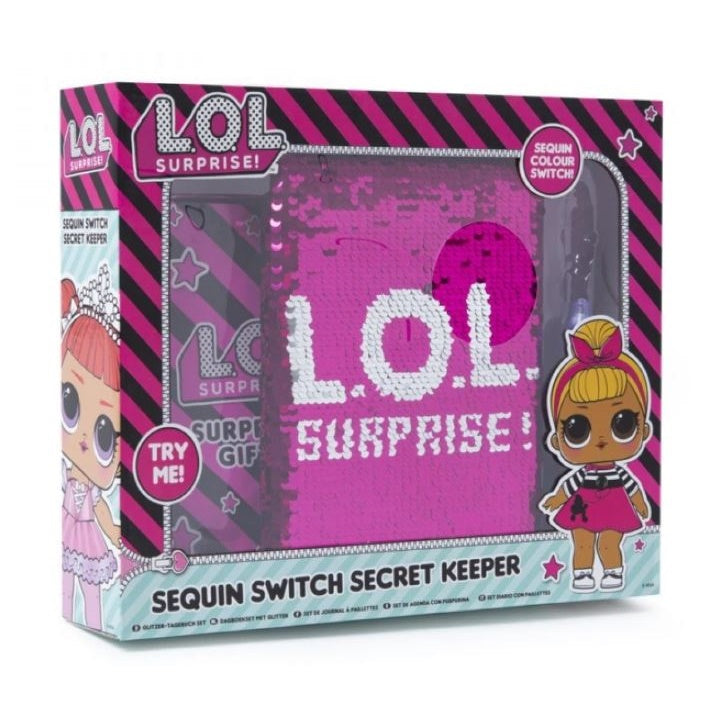 Flitrový zápisník LOL surprise s UV perom
