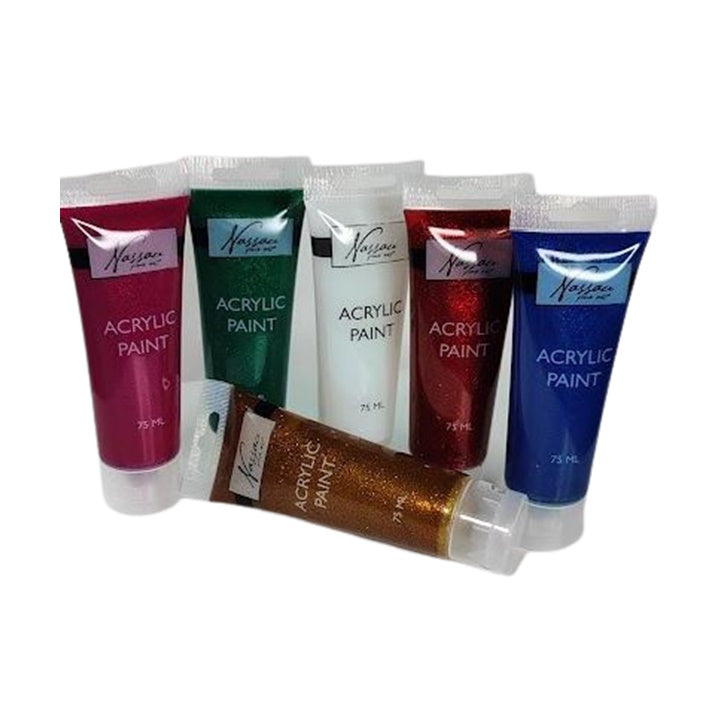 Akrylové farby sada Nassau 6x75ml GLITTER