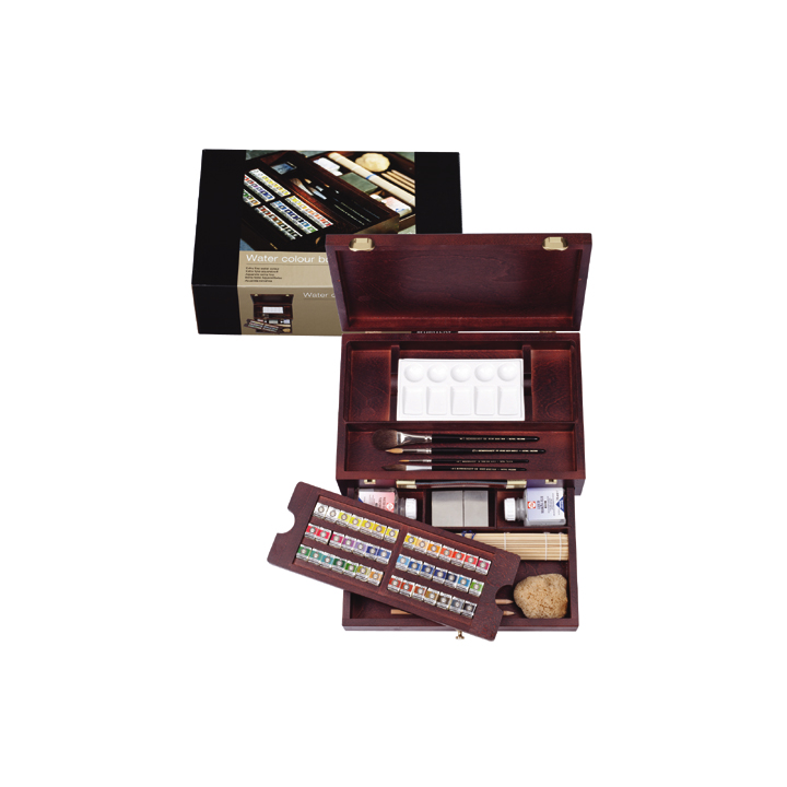 Akvarelové farby Rembrandt box master/42 kalíškov + príslušenstvo