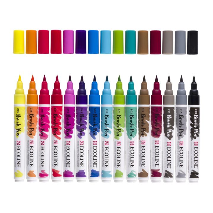 Akvarelové perá Ecoline Brush Pen 15 ks