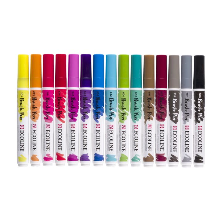 Akvarelové perá Ecoline Brush Pen 15 ks