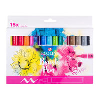 Akvarelové perá Ecoline Brush Pen 15 ks