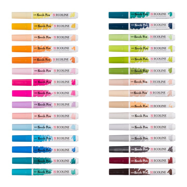 Akvarelové perá Ecoline Brush Pen 30 ks