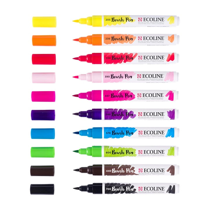 Akvarelové perá Ecoline Brush Pen Bright 10 ks
