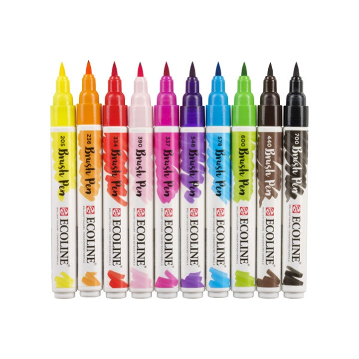 Akvarelové perá Ecoline Brush Pen Bright 10 ks