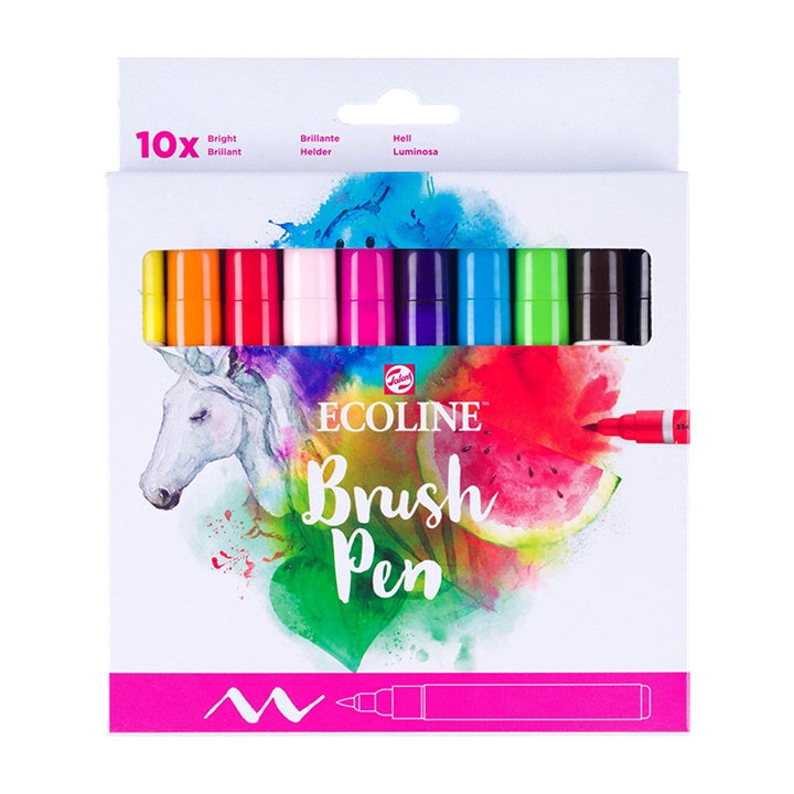 Akvarelové perá Ecoline Brush Pen Bright 10 ks