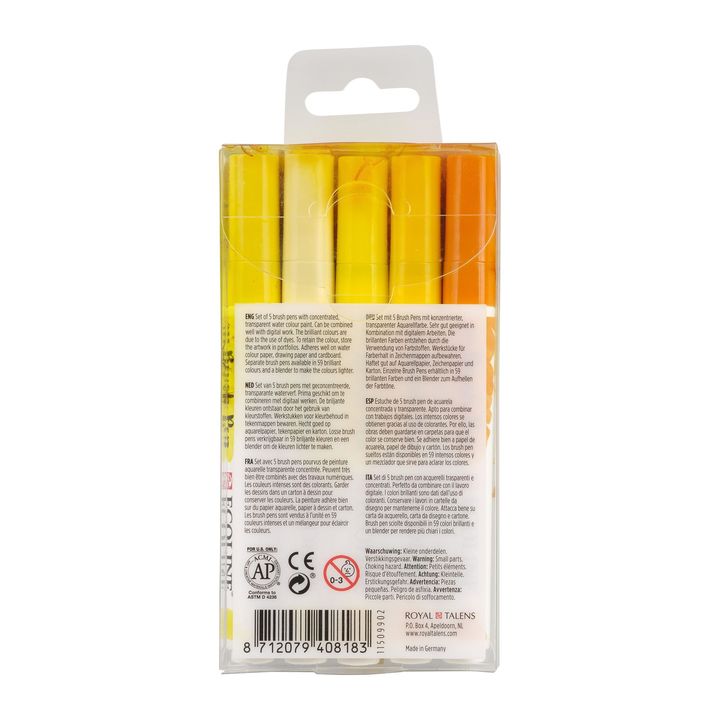 Akvarelové perá Ecoline Brush Pen Yellow