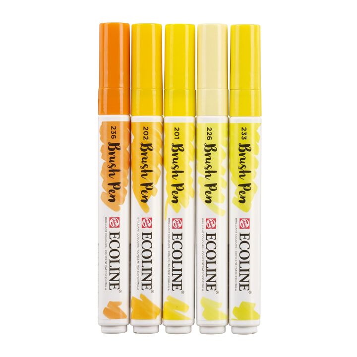 Akvarelové perá Ecoline Brush Pen Yellow