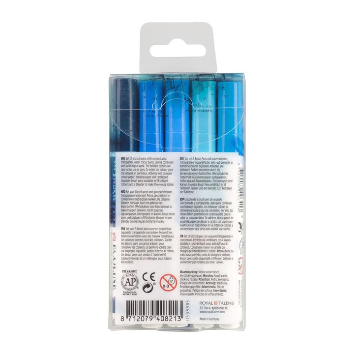 Akvarelové perá Ecoline Brush Pen Blue