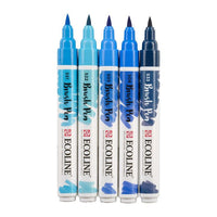 Akvarelové perá Ecoline Brush Pen Blue