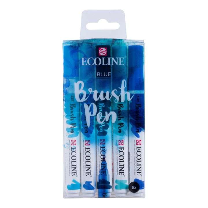 Akvarelové perá Ecoline Brush Pen Blue