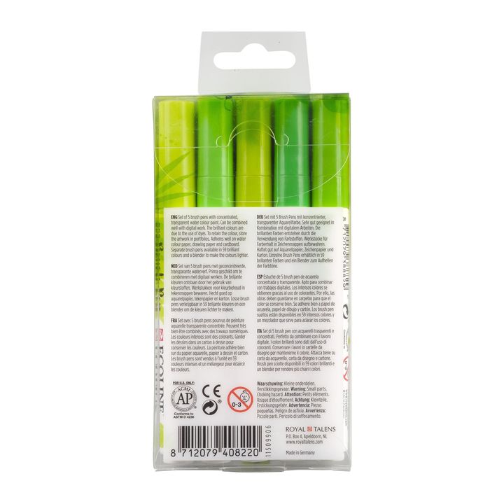 Akvarelové perá Ecoline Brush Pen Green