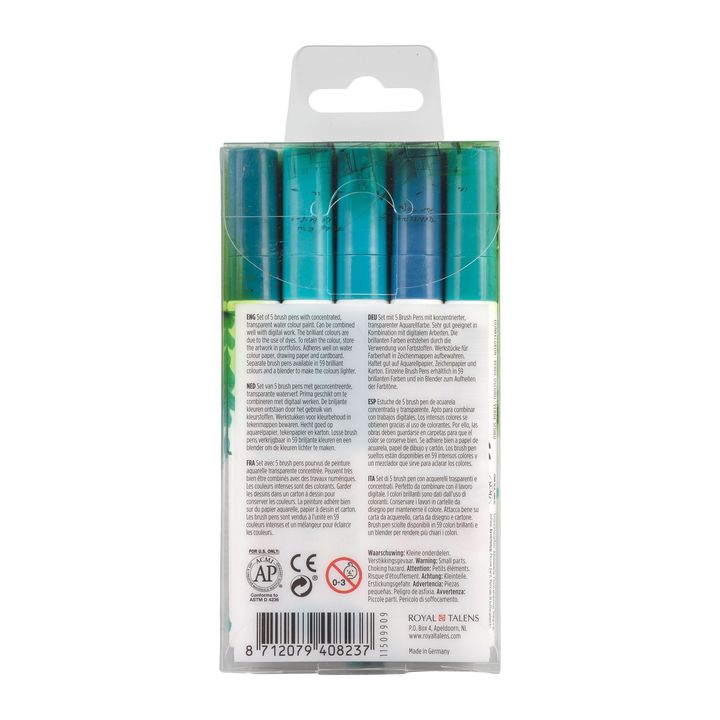 Akvarelové perá Ecoline Brush Pen Green Blue