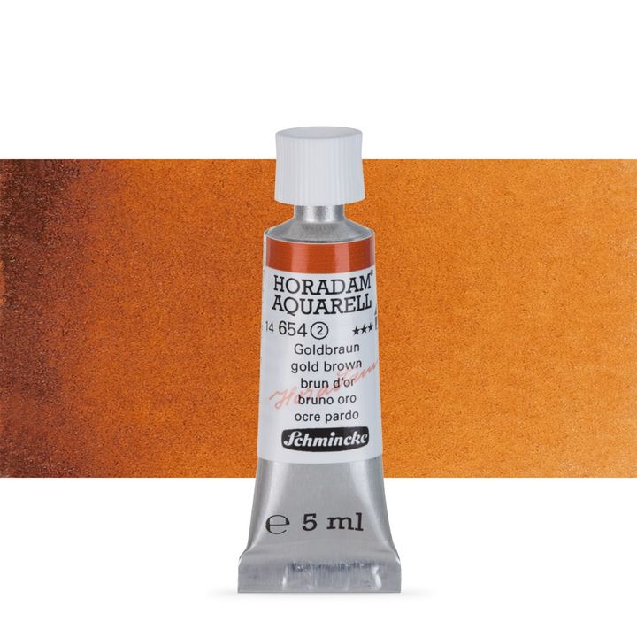 Schmincke Horadam akvarelové farby v tube 5 ml – 654 zlatohnedá