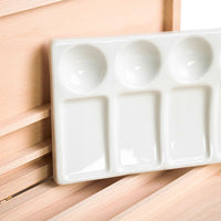 Drevená krabička UMTON na akvarelové farby - s porcelánovou paletou 21x20.5x2.7 cm