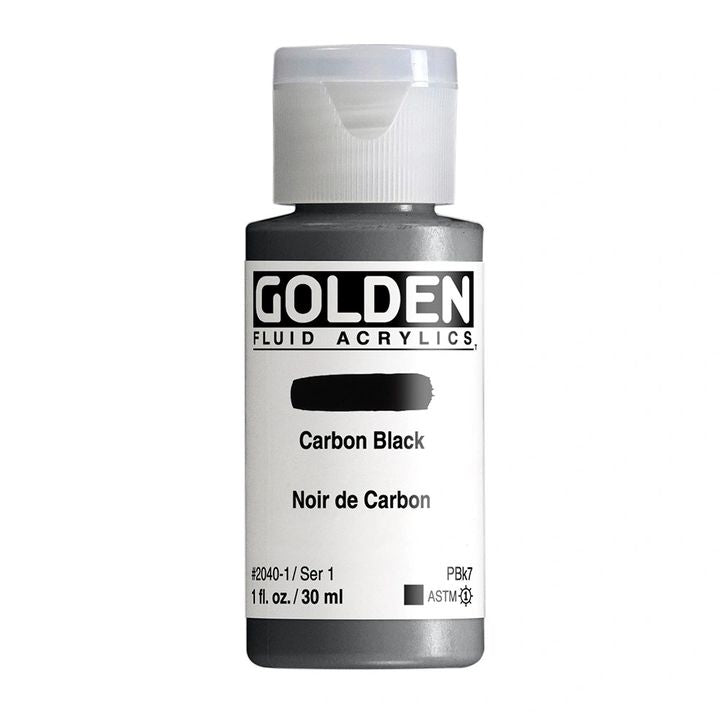 Akrylová farba GOLDEN Fluid 118 ml – 2040 karbónová čierna
